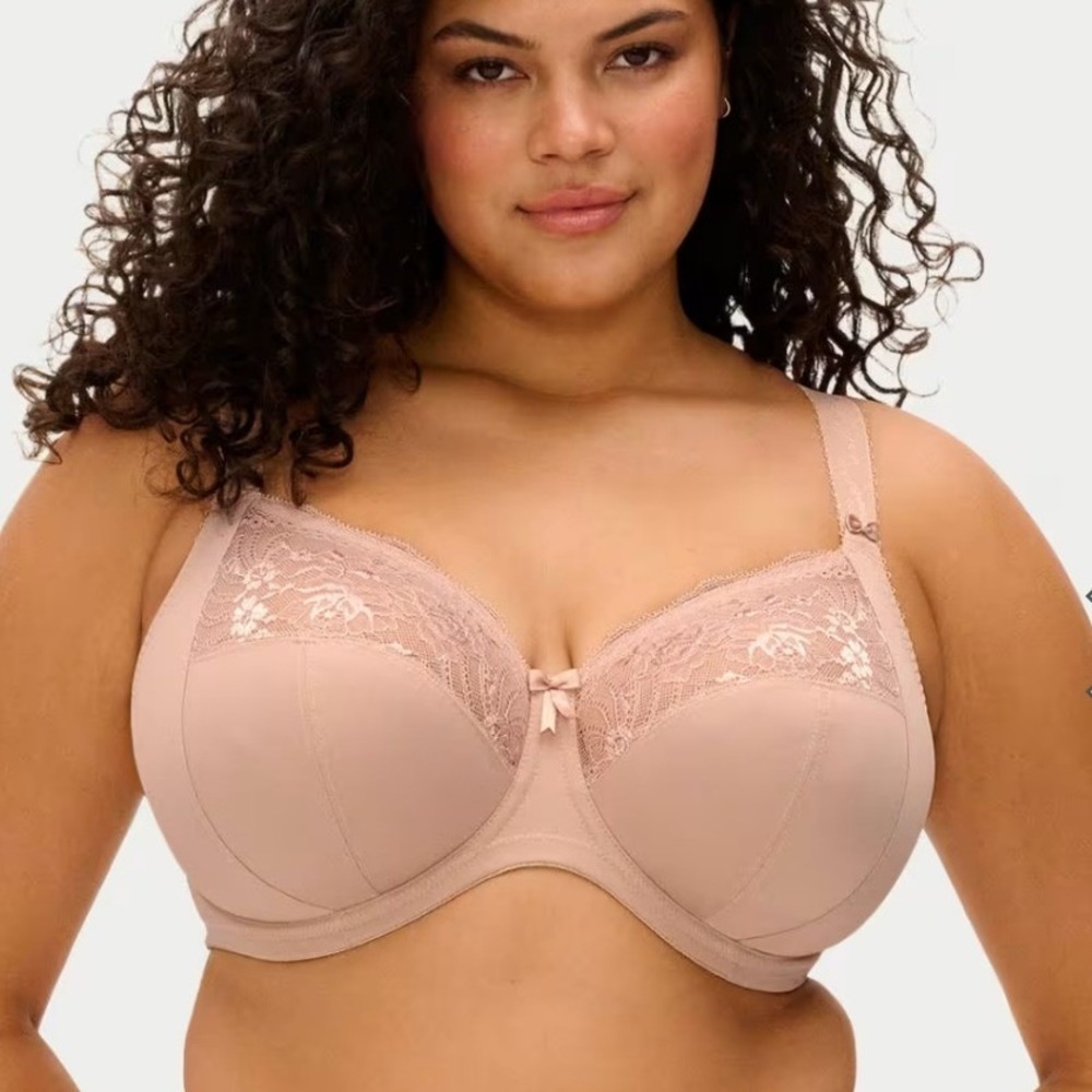 Elomi Womens Morgan Underwire Bra 42I Sahara Nude Lace Full Coverage EL4111SAH